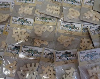 Wood Letters A-Z - .75 inch (1.9 cm),Unfinished Wood Letters,Natural Wood Letters, Embellishment Letters, Alphabet Décor