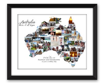 Australia Oz Aussie Sydney Melbourne Brisbane Perth Adelaide Wedding Vacation Honeymoon Destination Travel Photo Collage Digital Printable