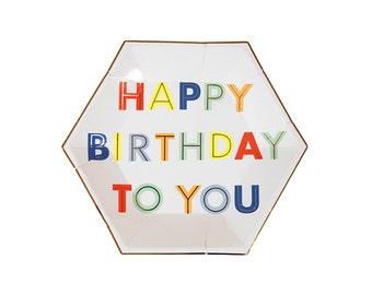 Happy Birthday To You, Small, Paper Plates, Meri Meri, Party Decor, Birthday Party Supplies, Tableware, Plates and Napkins