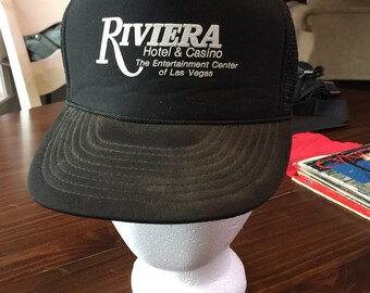 Vintage Riviera Las Vegas Casino Trucker Cap Hat Black