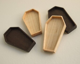 Coffin bezel setting tray - Walnut, Maple, Cherry or Mahogany - 30 x 55 mm cavity - (P7-X)