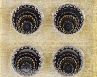 Prima Finnabair MECHANICALS Vintage Trinkets BOTTLE CAPS 16 Pieces #960391