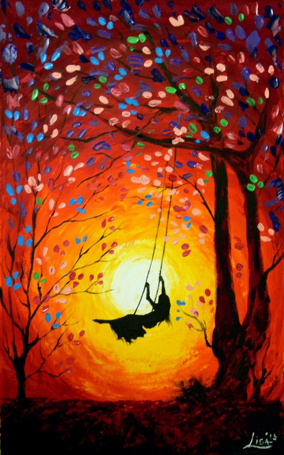 Original Abstract Painting The Swing Acrylic Contemporary Original Abstract Painting The Swing Acrylic Contemporary