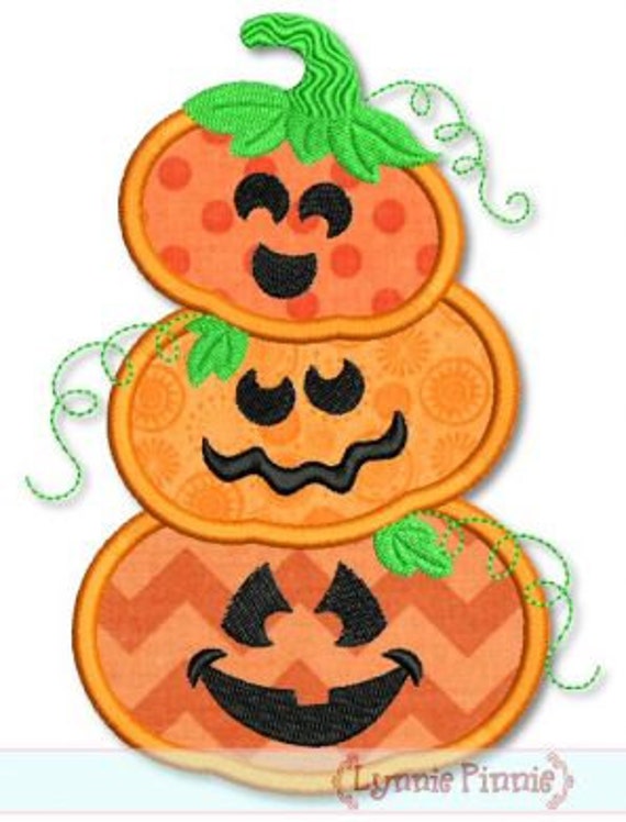 Download PUMPKIN STACK Applique 4x4 5x7 6x10 svg Machine Embroidery