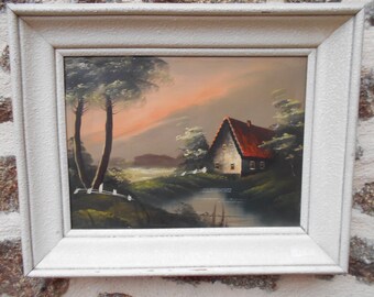 Pair of Vintage French oil painting on canvas, Framed..BOTH SIGNED