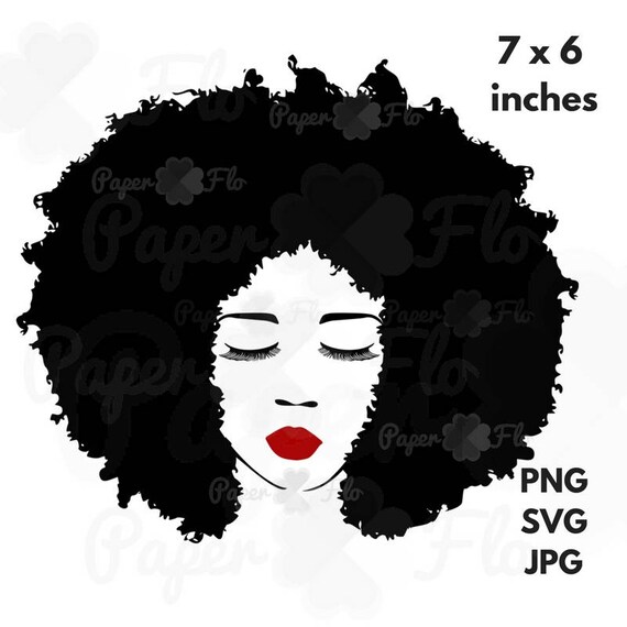 Download Big Afro hair SVG Eyelashes svg lips svg face clip art black