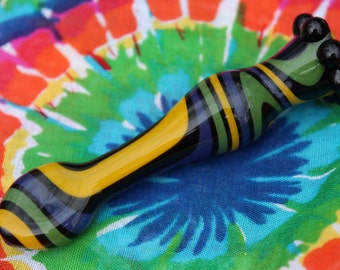 Hand Blown Glass Cigarette Holder - Inside Out- Mardi Gras