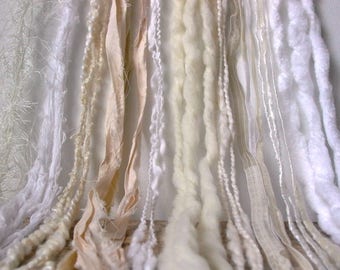 french vanilla dream weaver effects™ 10x3 30yd art yarn bundle neutral mixed media fibers textile craft kit organic cotton wools sari silk