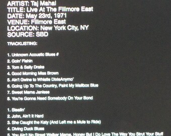 Taj Mahal---The Next Real Thing--"Fillmore East Recording"