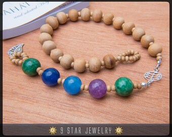 Silver Baha'i Ringstone Symbol w/ Jade colored stone - Baha'i Prayer Beads 5x19 (Alláh-u-Abhá) "Dhara" - BPB69