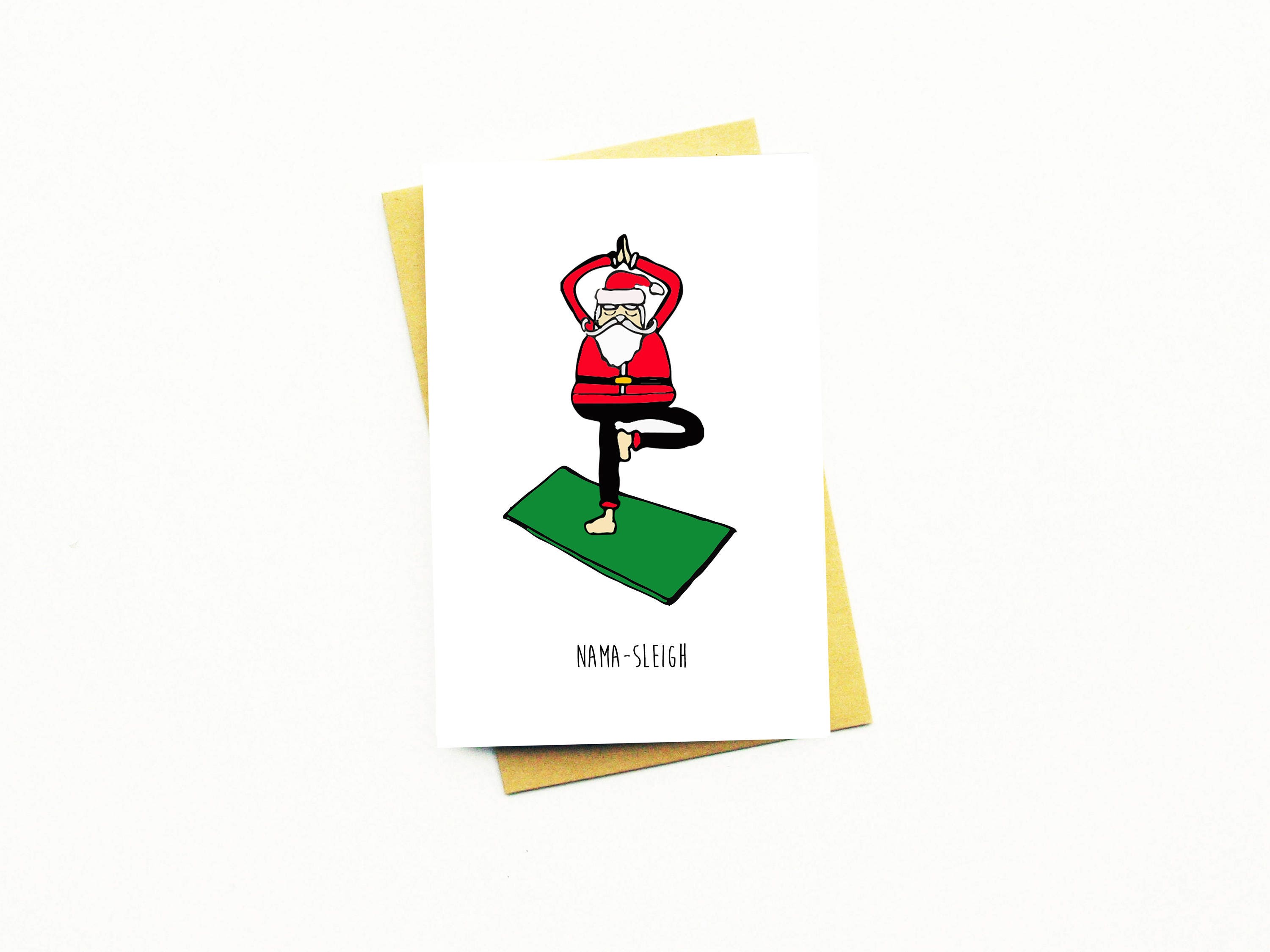 Funny Christmas CardFunny Holiday CardSanta CardYoga Funny Christmas CardFunny Holiday CardSanta CardYoga