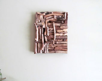 Mosaic Driftwood Wall Art, Beach Home Decor, Coastal Wall Art, Driftwood Wall Hanging Art, Driftwood Home Decor,