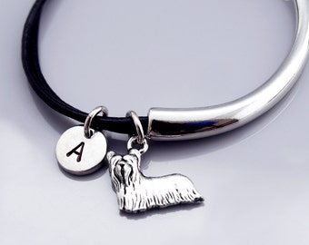 Yorkshire terrier bangle, Yorkie bracelet, Yorkie charm jewelry, Yorkshire terrier bracelet, Leather bracelet, Leather bangle