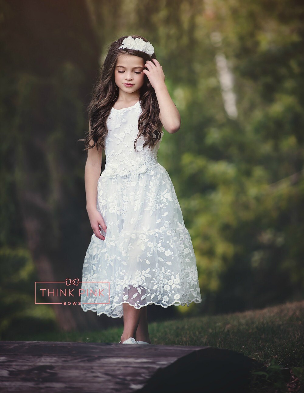 Flower Girl dress lace flower girl dresswhite flower girl