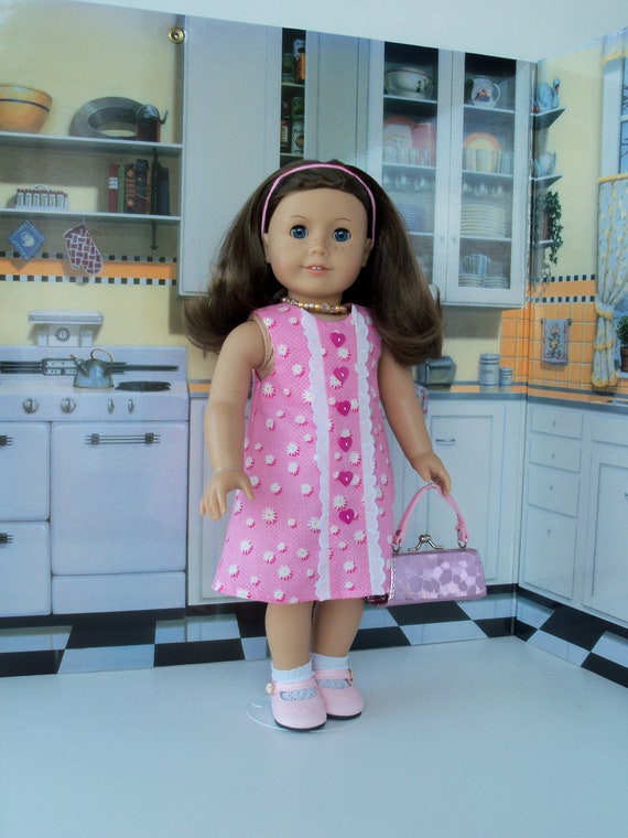 SUMMER SALE! 40% off! Summer Dress, Purse, Shoes and Socks/ Fits Like American Girl® Doll Clothes / 18 Inch Doll Clothes by Farmcookies