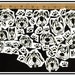 Mosaic Tiles Silly BLACK DOGS n PAWS hp Hand Painted China Mosaic Tile