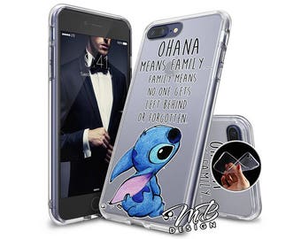 Case Cover Soft Case for iphone 6 7 8 X and iphone 6 7 8 Plus type Lilo & Stitch OHANA