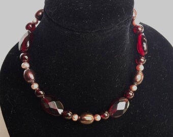 Garnet and Pearl Bracelet