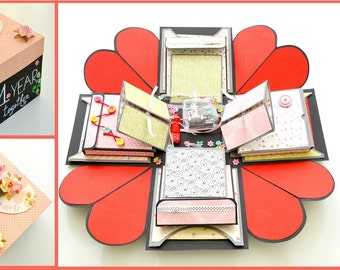Tutorial - Red Heart - Explosion Box - Step by step instructions