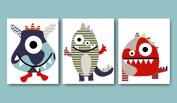 Nursery Print Kids Wall Art Monster Nursery Childrens Art