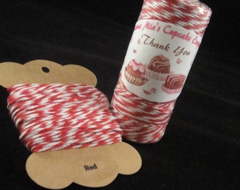 Red Bakers Twine - 8 ply, 100% cotton Bakers Twine