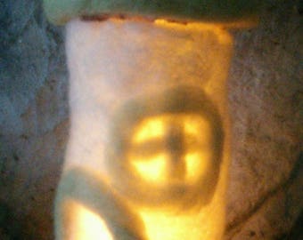 Toadstool Lantern Night Light Needle Felted