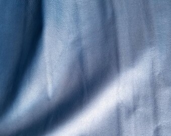 Genuine Leather - 8" X 10" Subtle Metallic Sky Blue Leather-hide
