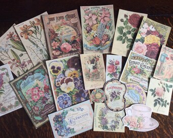 Ephemera kit/ Vintage flowers/ No.1