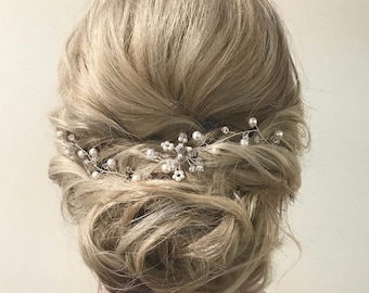 Wedding Hair Piece Pearl Wedding Hair Vine Bridal Hair Piece Pearl Bridal Hair Vine Bridal Head Piece Pearl Hair Vine Pearl and Crystal TIA