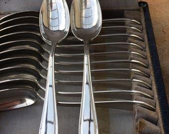 lot 15 box of 12 small SPOONS Teaspoons "Rule-BAYARD".