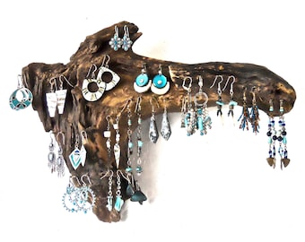 Driftwood Jewelry Organizer, Earring Tree, Earring Hanger, Jewelry Hanger, Jewelry Rack, Rustic Jewelry Display, Driftwood Wall Art