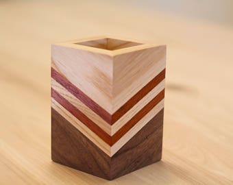 Wood Pencil Holder for Desk