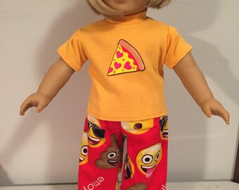 American girl 18 inch doll emoji two piece pajama set