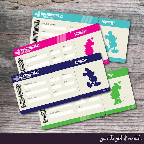 Printable PDF Ticket for Surprise Walt Disney World Trip