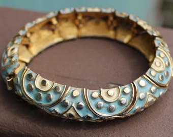 Beautiful Unique Tortolani Crislu Turquoise Enamel Bracelet