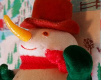 Flocked Styrofoam snowman