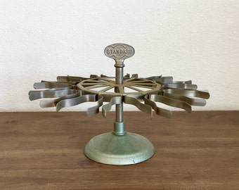 Vintage Standard Rubber Stamp Holder; Office Decor; Metal Stamp Holder; Industrial Decor; Rotating Stamp Rack; Desktop Decor; Mid Century