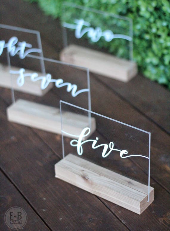 Download Custom Acrylic Table Numbers wedding or event