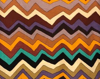 OOP 16.5" cut PWTM10 TM10 Terrie Mangat 2009 Los Sanctos Zig Zag Stripe Brown Quilting Westminster Half Yard Quilt Sewing 100% Cotton Fabric