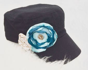 Dark Mermaid Black Cadet Cap
