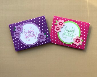 Gift Card Holders, set of 4, Birthday Gift Card Holders, Gift Card Holder, Gift Card Holder Birthday, Birthday Card, Handmade Birthday