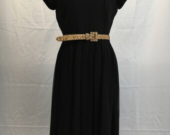 60's Chiffon Black Carol Brent Dress
