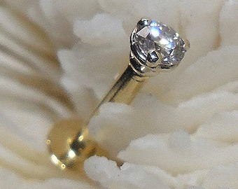 DIAMOND, LABRET, TRAGUS, 14K, 2.5mm, 3mm, 3.5mm, diamond labret stud, diamond tragus stud, 14K labret, 14K monroe, 14K tragus,