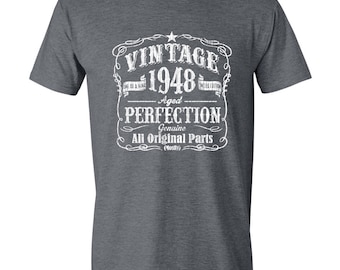 70th Birthday, Gift For Man, Seventieth Birthday, Born In 1948, Vintage, Grandfather Birthday, GRAY, 1948, 70th Birthday T Shirt