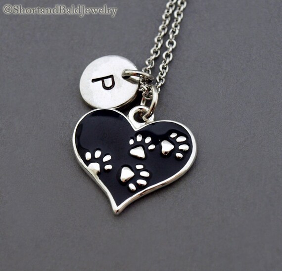 doggie paw heartbeat necklace