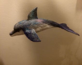 Needle felted dolphin, See, Dolphin, Needle felted animal, Wool dolphin, Soft sculpture