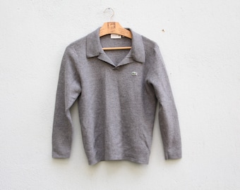 Vintage Lacoste Gray Merino Wool Jumper