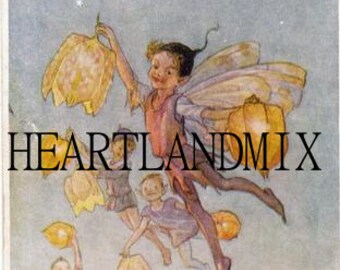 Vintage Fairies with Lanterns Digital Image