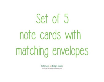 set of five of my note cards