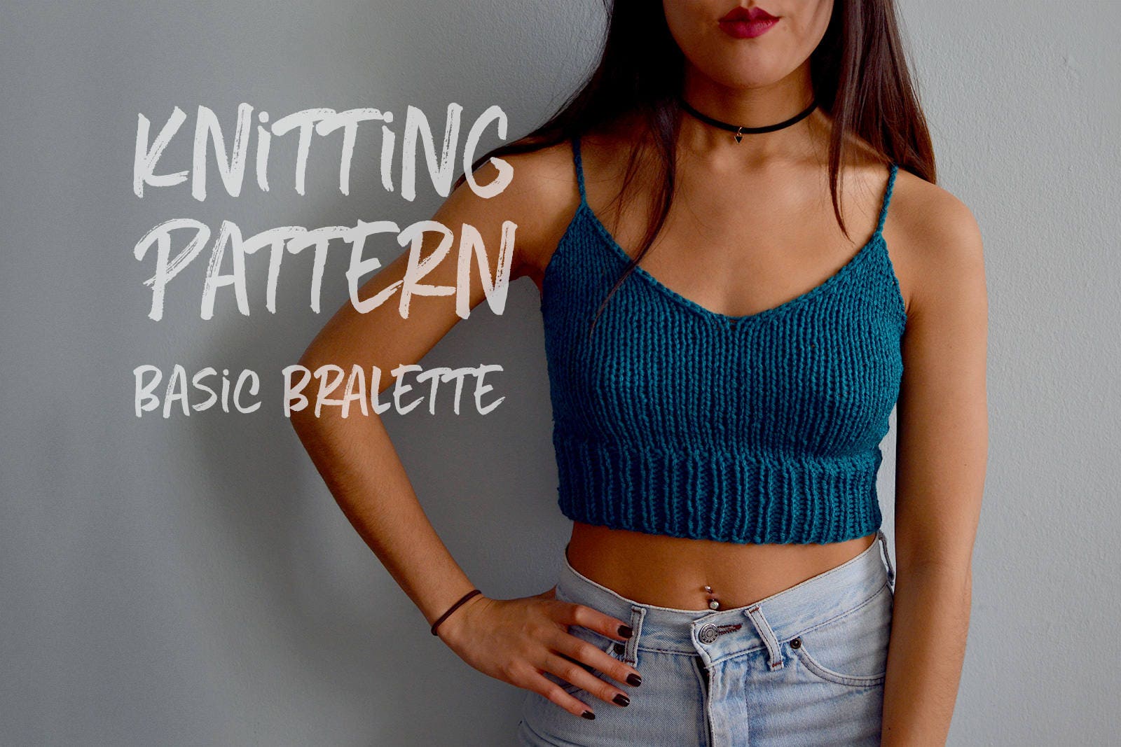 Knitting Pattern Basic Bralette Knit Crop Top Knit Top